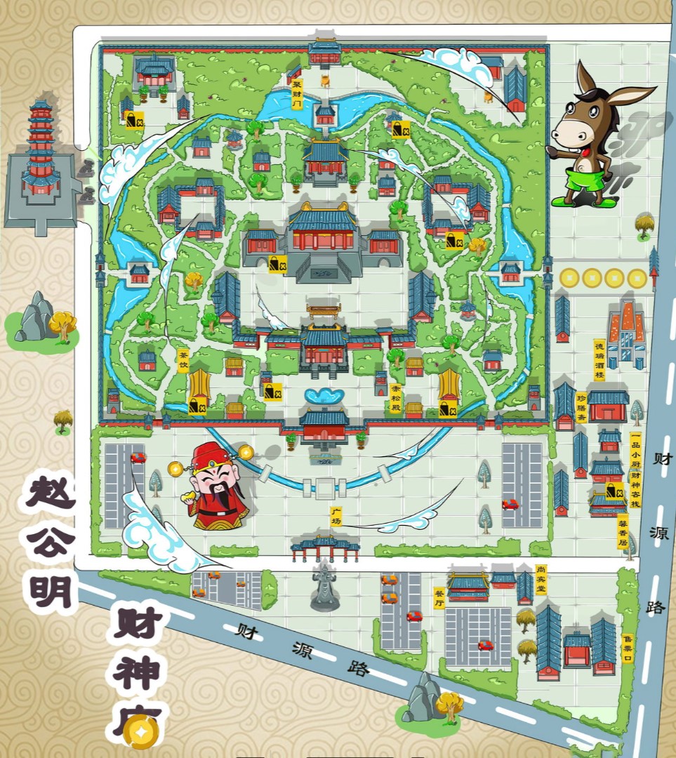 沂南寺庙类手绘地图